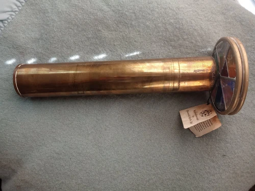 Vintage Chesnik Koch Brass & Stained Glass Kaleidoscope