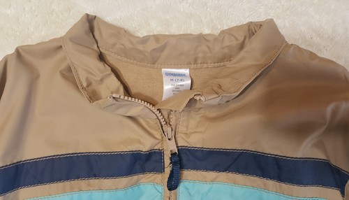 Pullover ragazzo giacca antipioggia Gymboree marrone chiaro con righe blu taglia M media 7/8 nuovo senza etichette - Foto 5 di 5