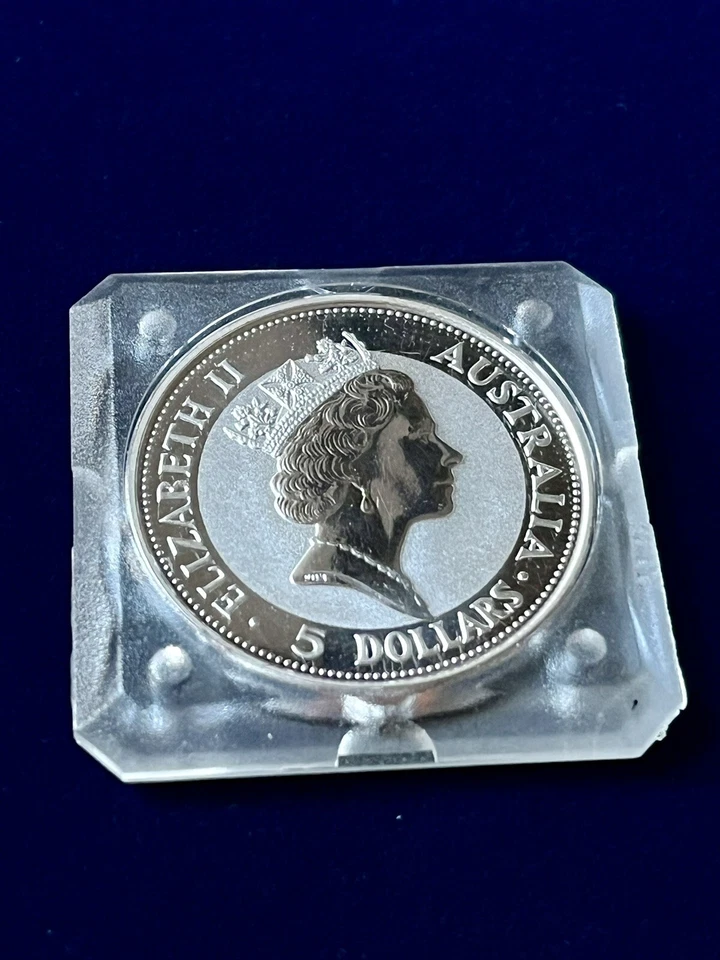 AUSTRALIA ONCIA ARGENTO .999 KOOKABURRA 1991  5 DOLLARI KM#164 MONETA 1 OZ - Immagine 2 di 4