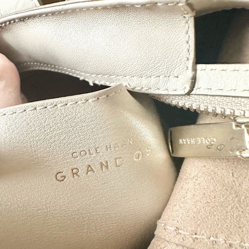 Cole Haan Grand.ØS North/South Cream Leather Tote Bag - Picture 7 of 9