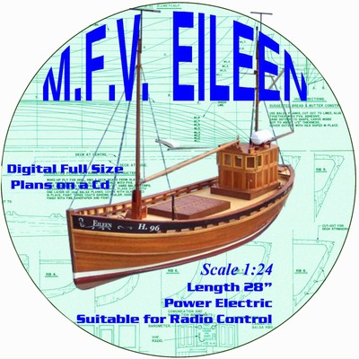 digital full size plans on cd build a scale 1:24 inshore
