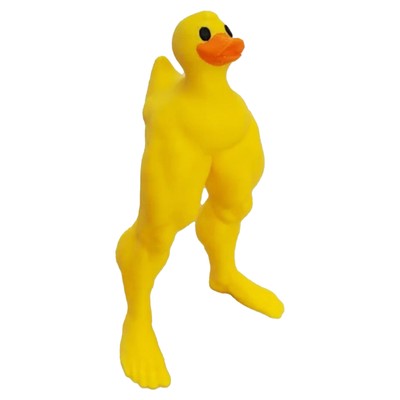 Muscular Legs Duck Funny Yellow Duck Resin Table Figurine Handmade fashionable