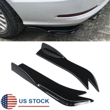 2x Black Car Rear Bumper Spoiler Canards Diffuser Protector Guard Body Kit USA
