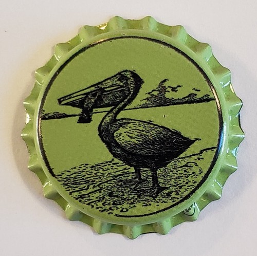 Beer Bottle Caps - Yellow Pelican - 1 Pair - Picture 2 of 3