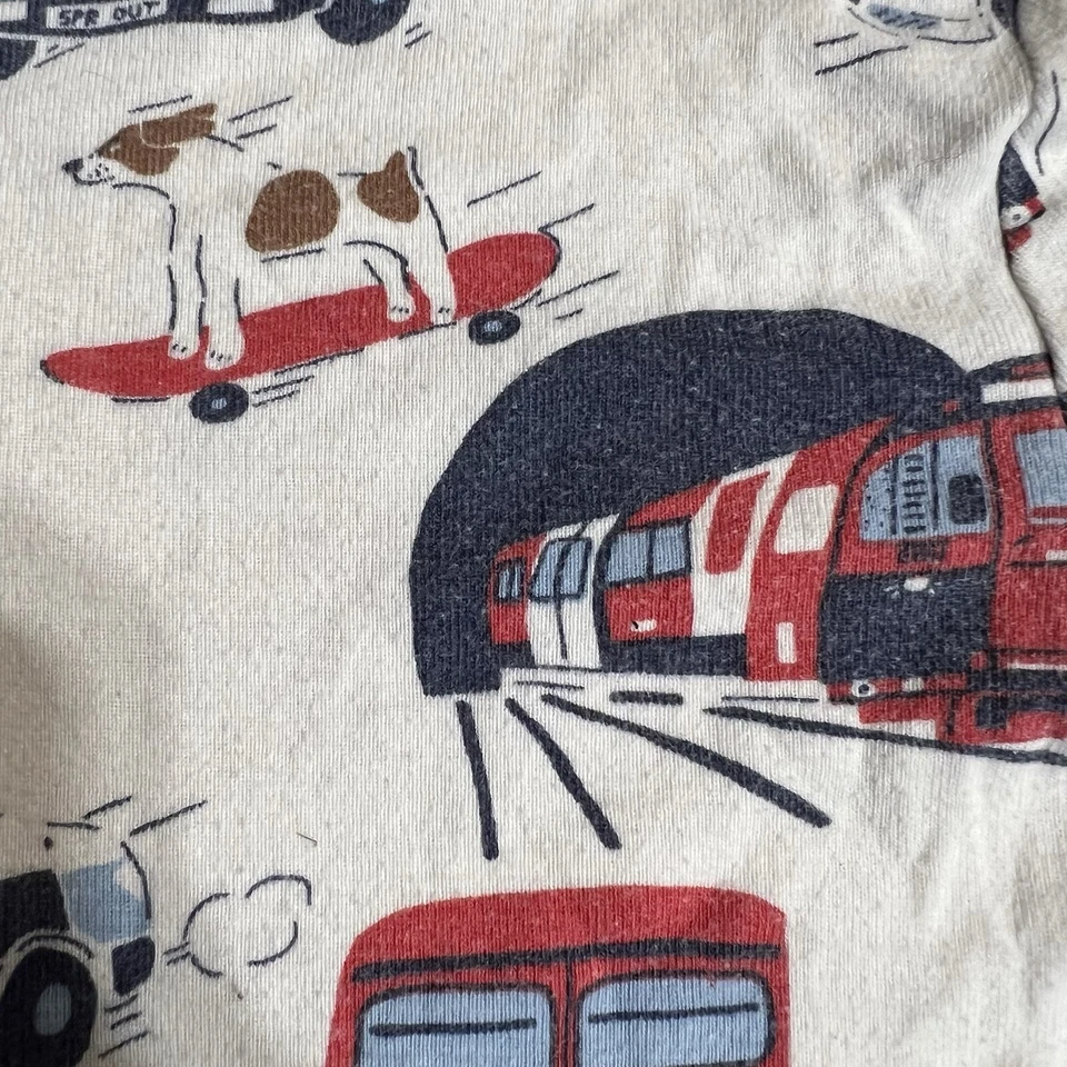 Mini Boden BoyS White Red Car Train Truck Short Sleeve T-Shirt 100% Cotton 12Y - Image 4 of 4