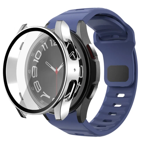 Band + Case Cover For Samsung Galaxy Watch 7/6/5/4/FE 40/44mm Silicone Strap - Picture 15 of 30