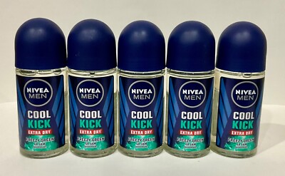 Nivea Men Cool Kick Original Roll-on Deodorant Extra Dry  50 Ml (5 Pack)