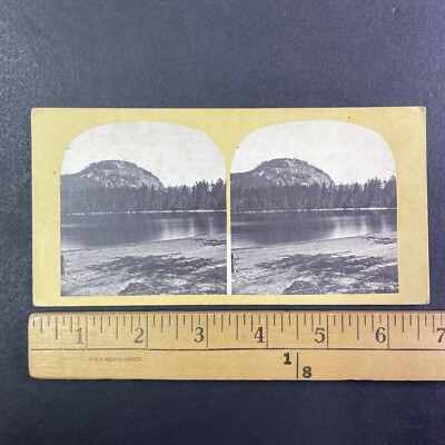 Echo Lake Beach New Hampshire EARLY Stereoview Antique c1862 Y14337