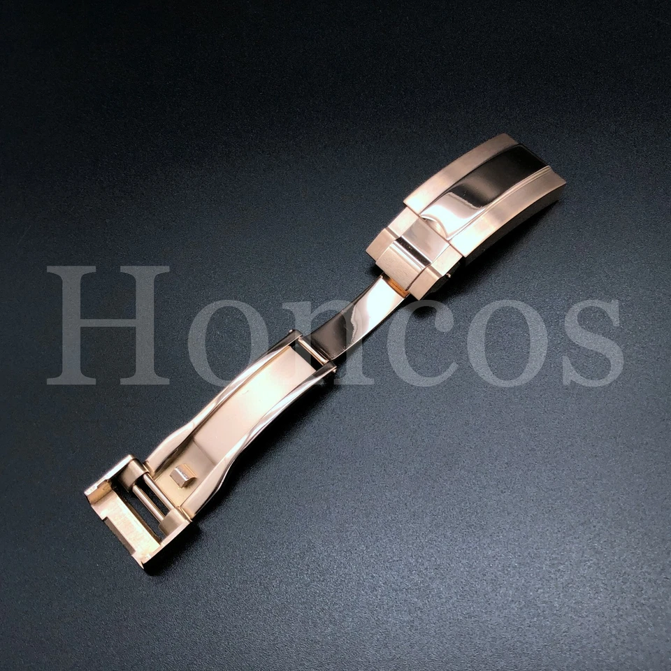 20 MM BUCKLE CLASP FITS FOR ROLEX DATEJUST SUB GMT DAYTONA BAND STRAP ROSE GOLD - Image 3 of 4