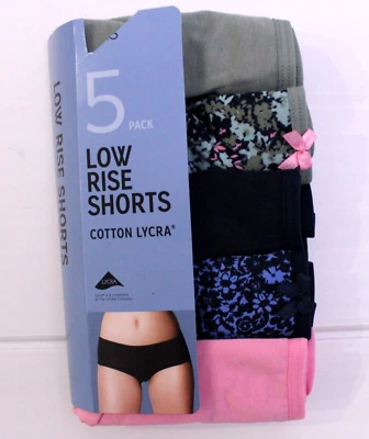 Ex M & S Ladies 5 Pack Cotton Lycra Low Rise Shorts Underwear Briefs Siz 6 to 20 - Image 1 of 4