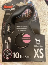 Flexi New Classic Retractable Cord Leash Extra Small 10 foot 18 lb Quality Black