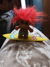 Vintage Russ Troll Doll Surfboard Surfer Orange Hair Swim Trunks