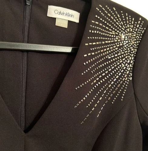 Calvin Klein: Women's Embellished Long Sleeve Sheath Dress - size 6 - 第 3/4 張圖片