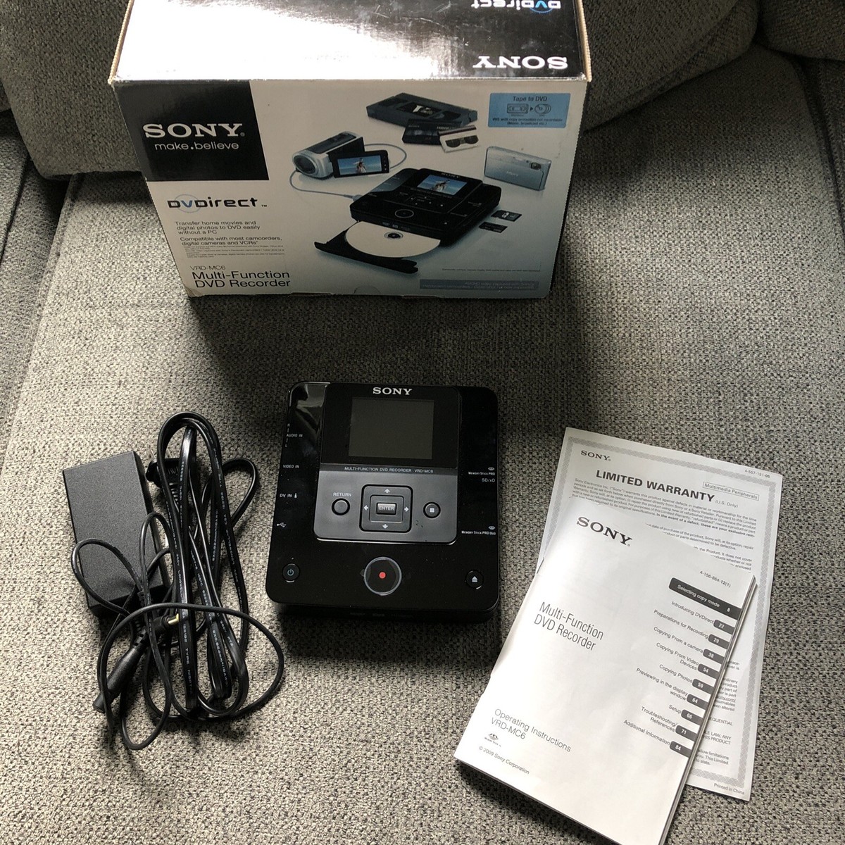 Sony VRD-MC6 DVD Recorder Burner Handycam VHS Tape Transfer