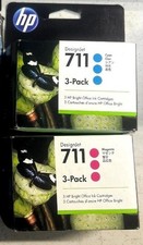GENUINE SEALED HP 711 INKJETS CYAN  MAGENTA T520 TRIPLE PACK 3 Inks 2022-23