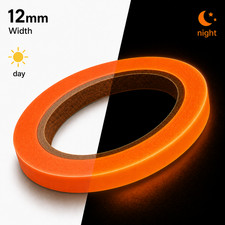 Orange Glow In The Dark Klebeband 12mm x 10 Meter Rolle selbstklebend leuchtend