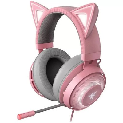 Razer Kraken Kitty USB Gaming Headset Quartz RGB Over Ear PC Rosa