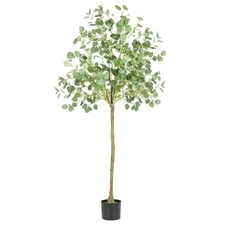 5FT Faux Eucalyptus Tree Indoor Artificial Tree Fake Tree Tall Faux Plants fo...