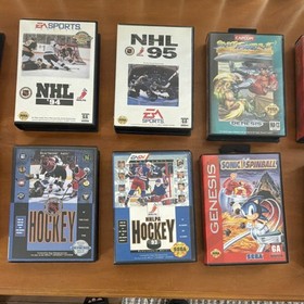 SEGA Genesis Game Lot w/ Manuals - Sonic, Mortal Kombat, Street Fighter, Sports