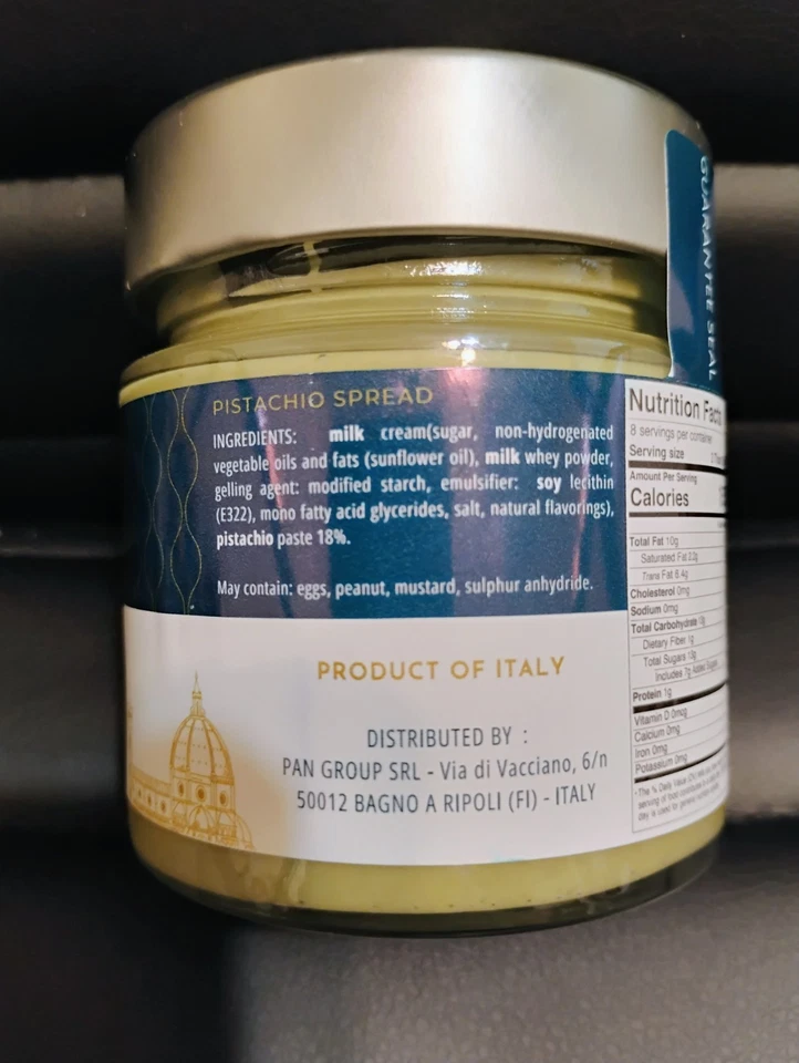 Pistacho Florit Firenze Spread 7,05 OZ Producto de Italia DELICIOSO  Foto 3 de 4