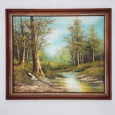 Painting Landscape Original Art Autumn Signed Phillip Cantrell Framed 28"X24"