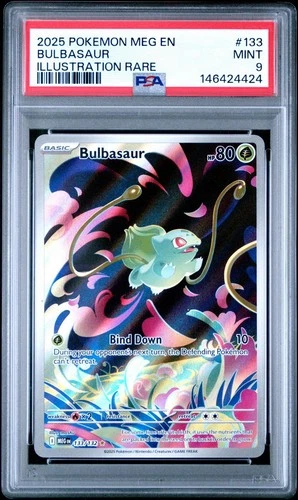 2025 POKEMON MEG EN-MEGA EVOLUTION ILLUSTRATION RARE #133 BULBASAUR PSA 9