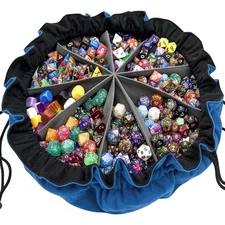 SIQUK Large Dice Bag with Pockets Big Capacity Large, Dark Blue 