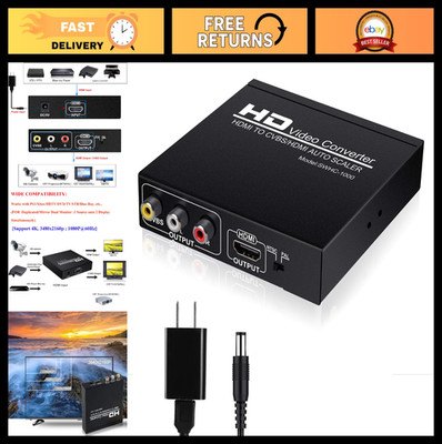 HDMI to RCA Adapter Converter, 3RCA AV Composite Video Audio Splitter, 1080P Sup