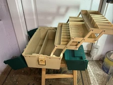 Vintage PLANO 8733 3 Tray-Side Locking-Tackle Box 17”x10”x9” - NICE!