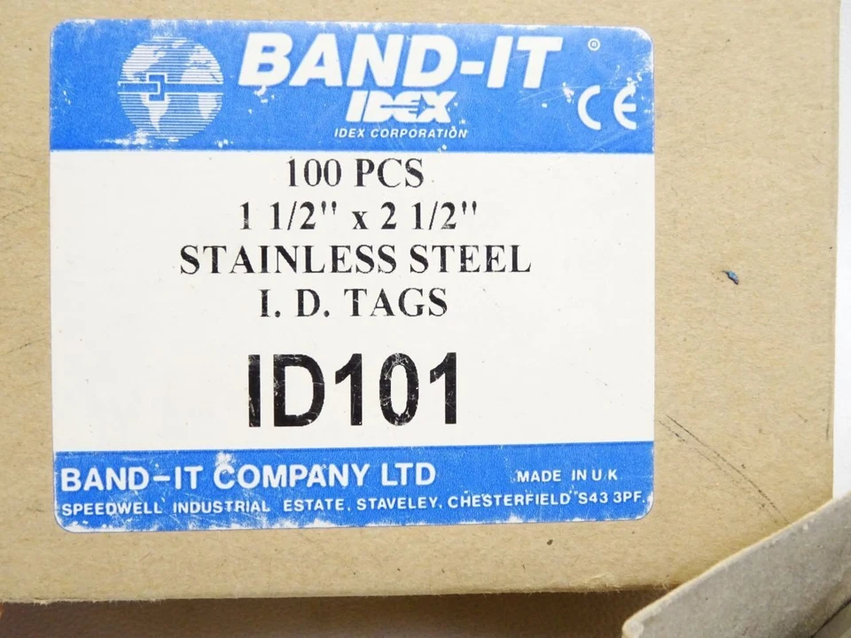 Band-It idex ID101 Kennschild aus Edelstahl / Inhalt : ca. 100Stück / Neu OVP - Image 2 of 2