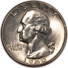 1940-P Washington Silver Quarter 25c Philadelphia Brilliant Uncirculated BU+