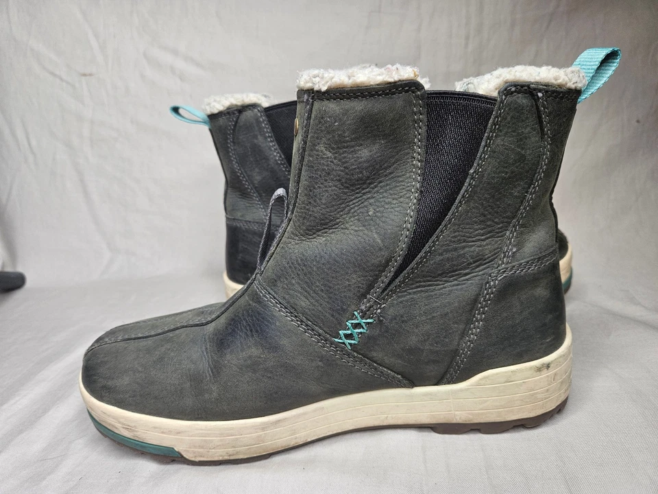 Keen Chelsea Mid Snow Boots Shoes Womens 7.5 Green Leather Waterproof Pull On - Image 4 of 4