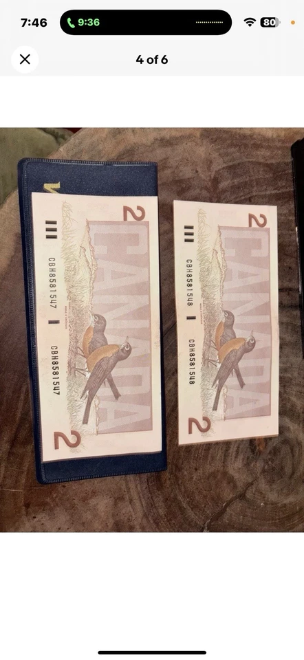 Canadian 2 dollar bill 1986 rare - Image 2 of 3