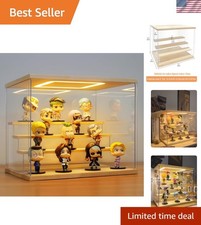 Versatile 4-Tier Display Case with LED Light - Ideal for Collectibles  Decor