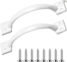 6-1/2" Gate Handle, Screen Door Handle in Stainless Steel White, Screen Door