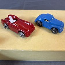 Vintage Metal Barclay 1 3/4" Red Convertible With Driver R682  Blue Coupe