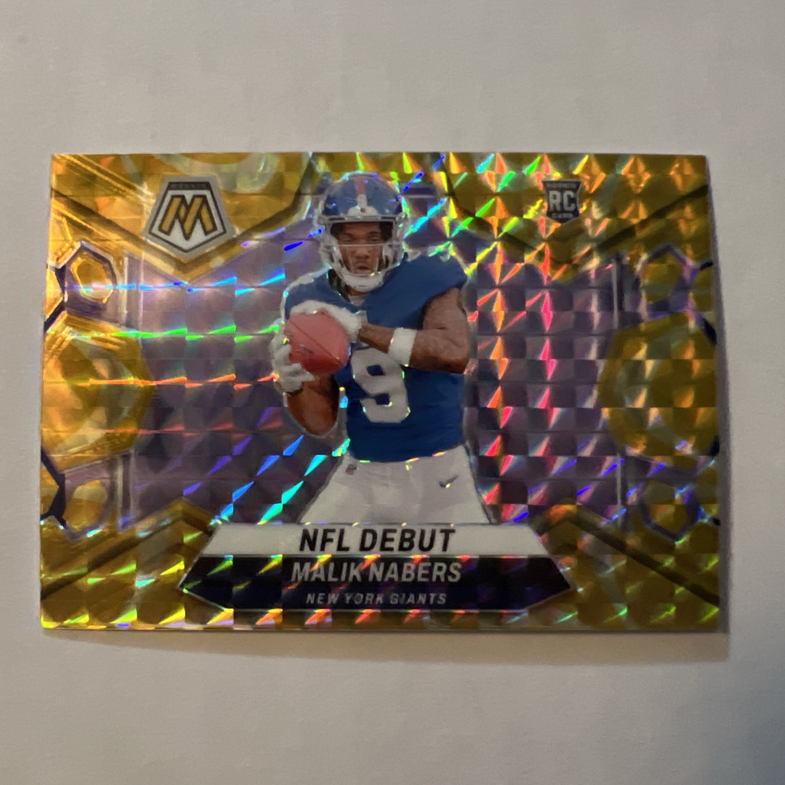 2024 Panini Mosaic - NFL Debut Reactive Yellow Mosaic Prizm #284 Malik Nabers 