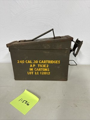 VTG .30 CAL AMMO CAN 240 CAL .30 CARTRIDGES AP T93E2 Empty