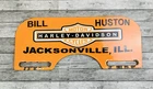VINTAGE 12x5" HARLEY-DAVIDSON MOTORCYCLES GAS OIL PORCELAIN LICENSE PLATE SIGN