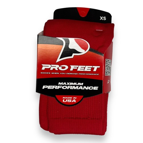 Pro Feet Multi Sport Kids Size XS 5-7 Red Athletic Lightweight Scarlet 3 Pair - Picture 2 of 3