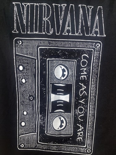 Nirvana Ladies’ Come As You Are Black T-Shirt Short Sleeve Music Graphic Medium - Picture 2 of 5