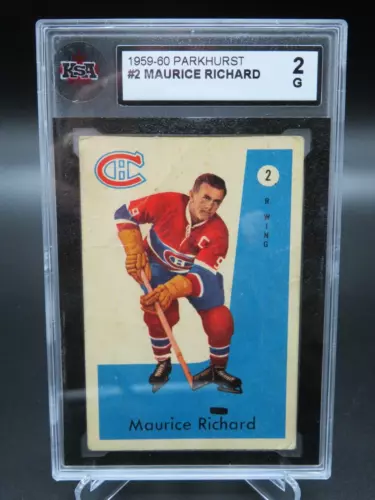 1959-60 Parkhurst Hockey Card #2,  MAURICE RICHARD,  Montreal Canadiens,  KSA 2