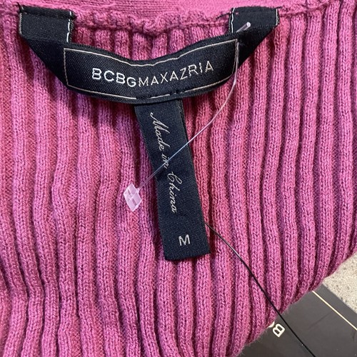 BCBG Maxaria Top Womens Medium Pink Ribbed Knit Sleeveless Tank V Neck - Picture 5 of 8