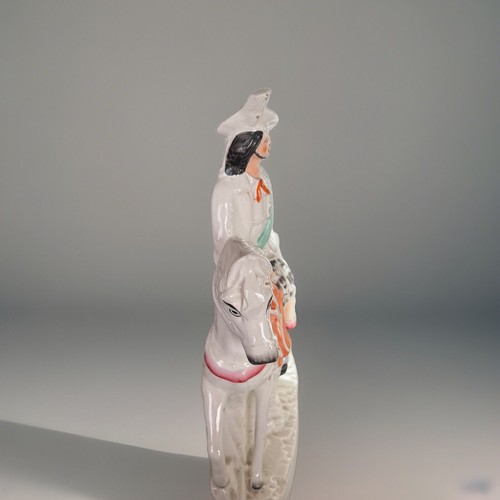 Antigua figura escocesa Staffordshire espalda plana a caballo, C 1850 - Imagen 4 de 6