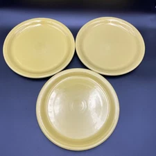 Homer Laughlin China Co Fiesta USA Yellow Luncheon Plates Set of 3 Fiestaware
