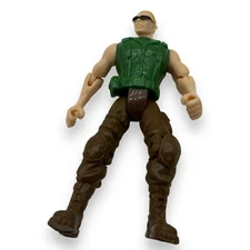 Unknown Military GI Style Action Figurine PVC Figure 4" Blonde Hair Green Tank 