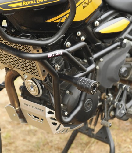 Crash Engine Guard Con Slider Nero Adatto Per Royal Enfield Nuovo Himalayan 450 - Foto 5 di 6