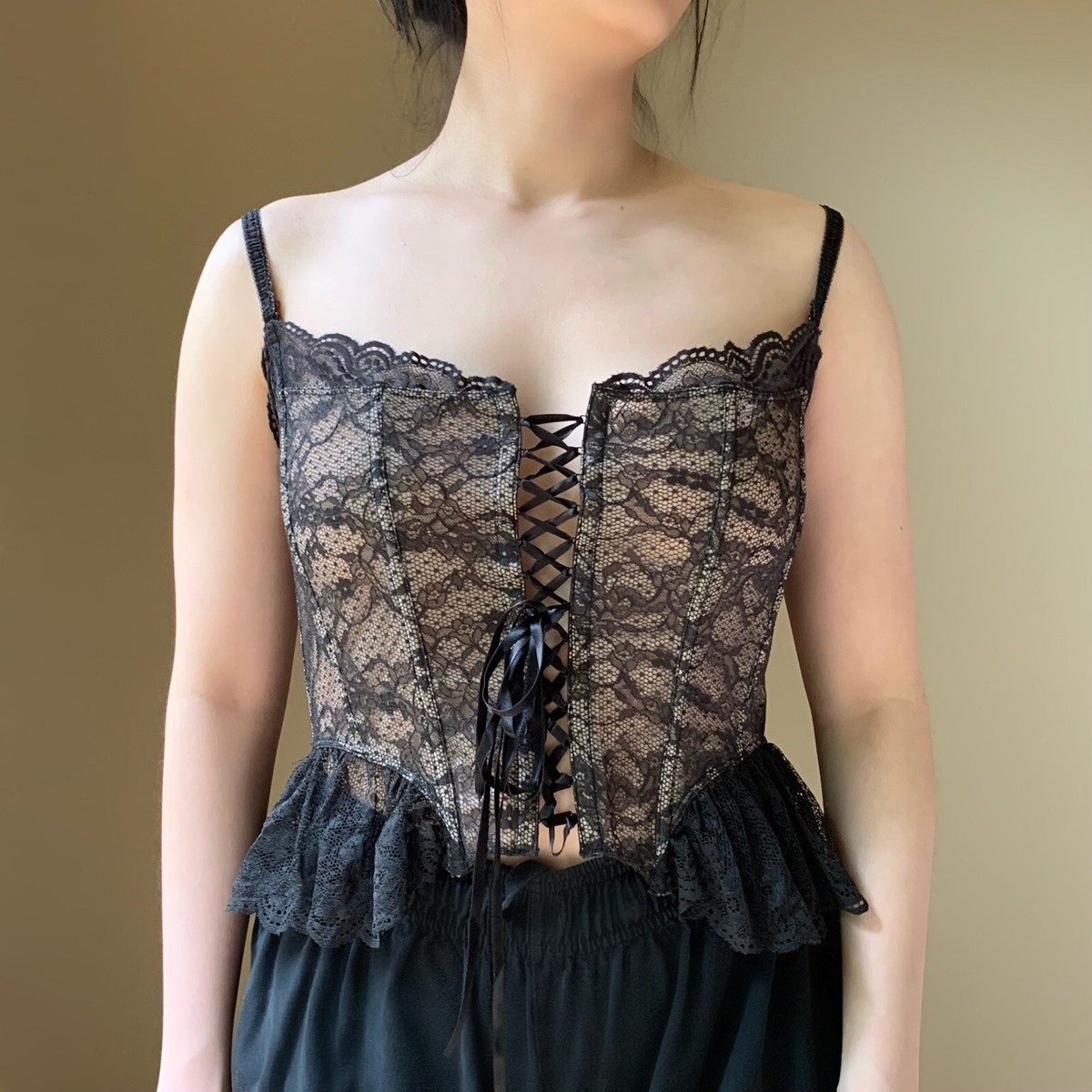 Victoria's Secret rare black butterfly corset size L | eBay