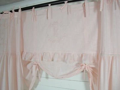 Raff Gardine CRYSTAL NY Lachs Rosa 160x90 Spitze bestickt LillaBelle Landhaus  - Bild 1 von 4