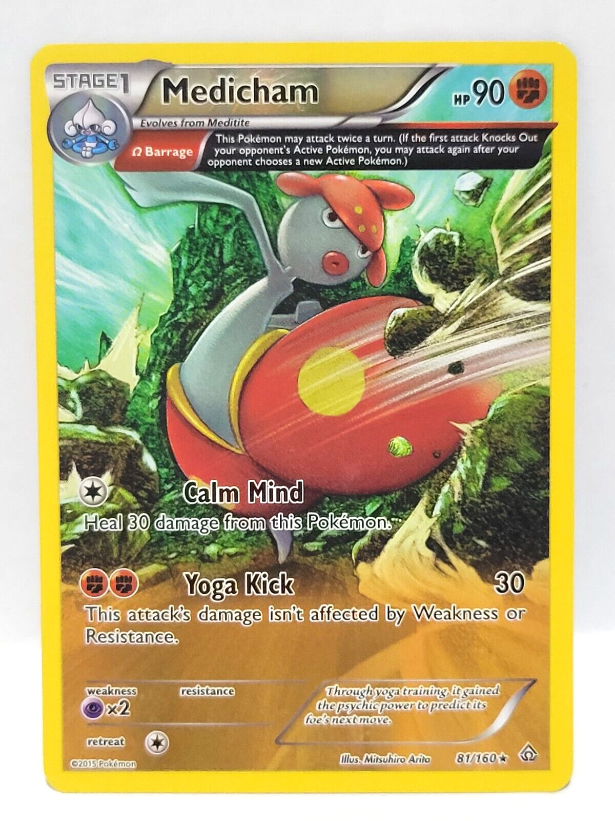 Pokemon TCG Medicham 81/160 XY Primal Clash Holo Rare Full Art Lightly Played